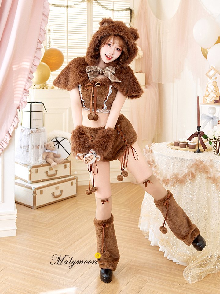 【7点セット】Malymoon マリームーン ふわふわメレンゲリボンベア [ブラウン] mlcs2510298