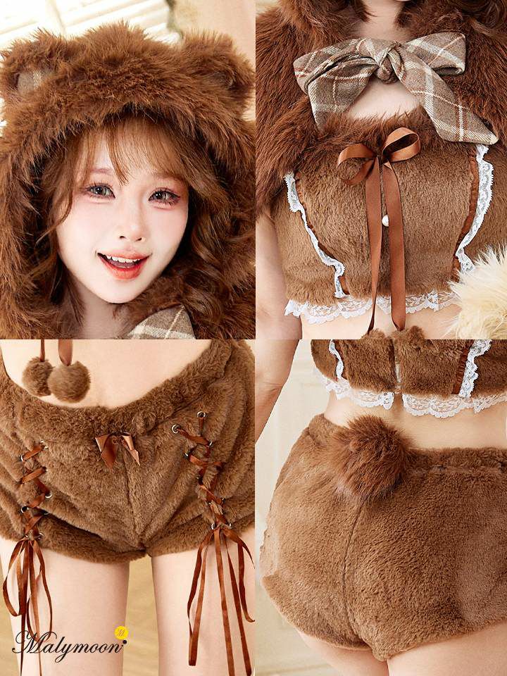 【7点セット】Malymoon マリームーン ふわふわメレンゲリボンベア [ブラウン] mlcs2510298