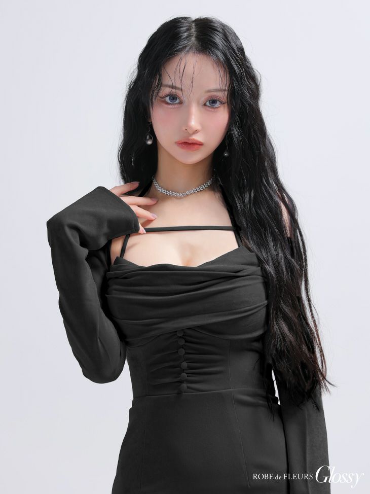 Glossy ローブドフルールグロッシー ボレロスエードホルタータイトミニキャバドレス gl3938-c