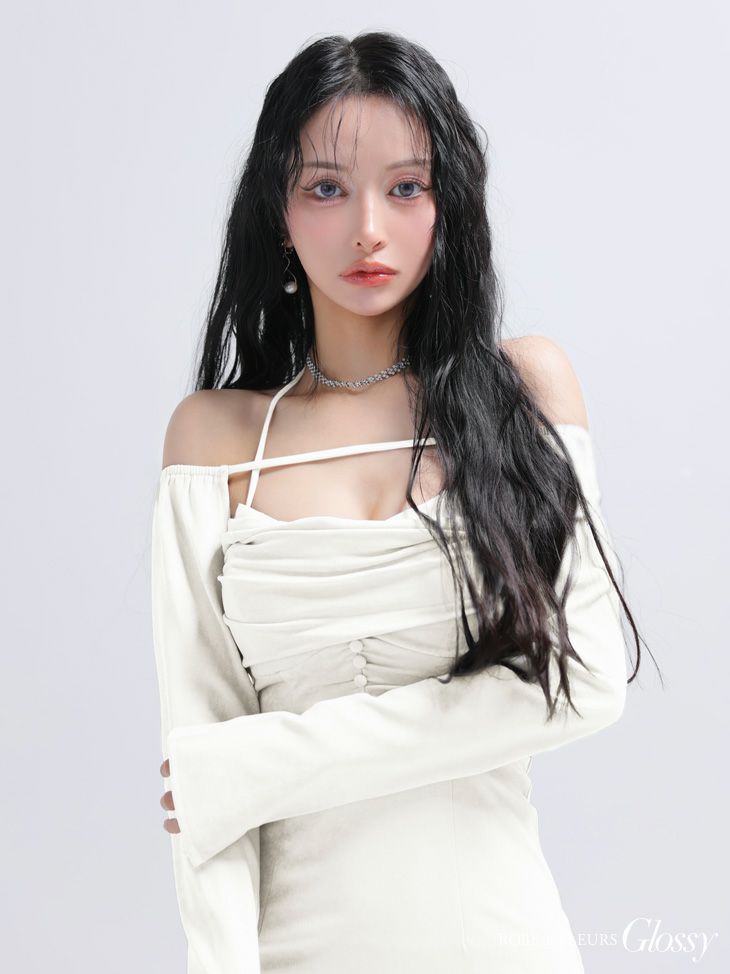 Glossy ローブドフルールグロッシー ボレロスエードホルタータイトミニキャバドレス gl3938-c