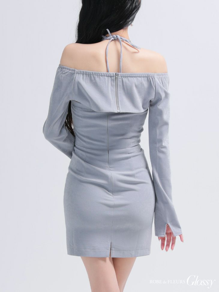 Glossy ローブドフルールグロッシー ボレロスエードホルタータイトミニキャバドレス gl3938-c