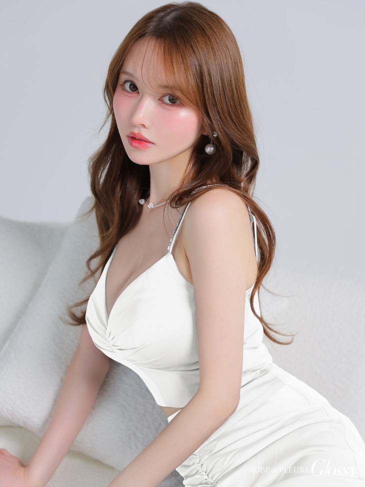 Glossy ローブドフルールグロッシー サテンレースマーメイドセットアップロングキャバドレス gl4110-c