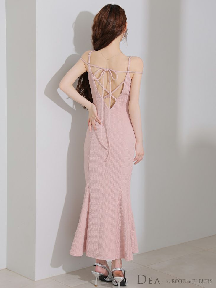 DEA. ディア バイ ローブドフルール デコルテラインストレッチキルティングマーメイドキャバドレス de4215
