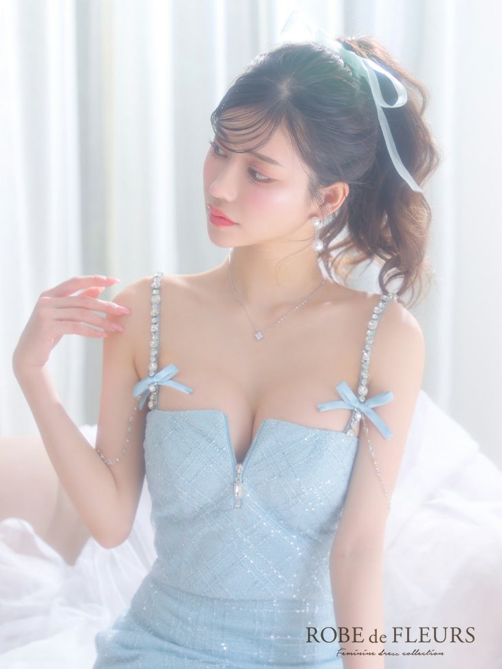 ROBE de FLEURS ローブドフルール スパンコール×刺繍レースセットアップキャミドレス fm3415