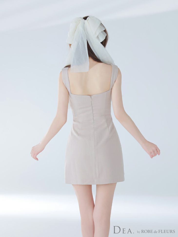 DEA. ディア バイ ローブドフルール ノースリーブバストジップシンプルミニキャバドレス de4211