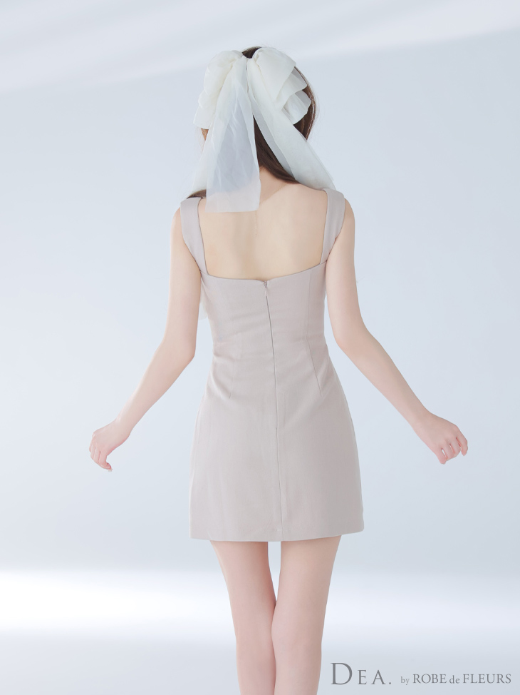 DEA. ディア バイ ローブドフルール ノースリーブバストジップシンプルミニキャバドレス de4211