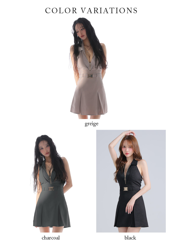 Glossy ローブドフルールグロッシー 襟付きレイヤードデザインフレアミニキャバドレス gl3937-c