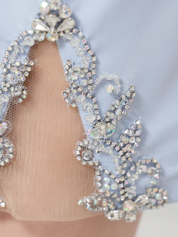 AngelR エンジェルアール バストVカットビジューメッシュタイトマイクロミニドレス ar25839