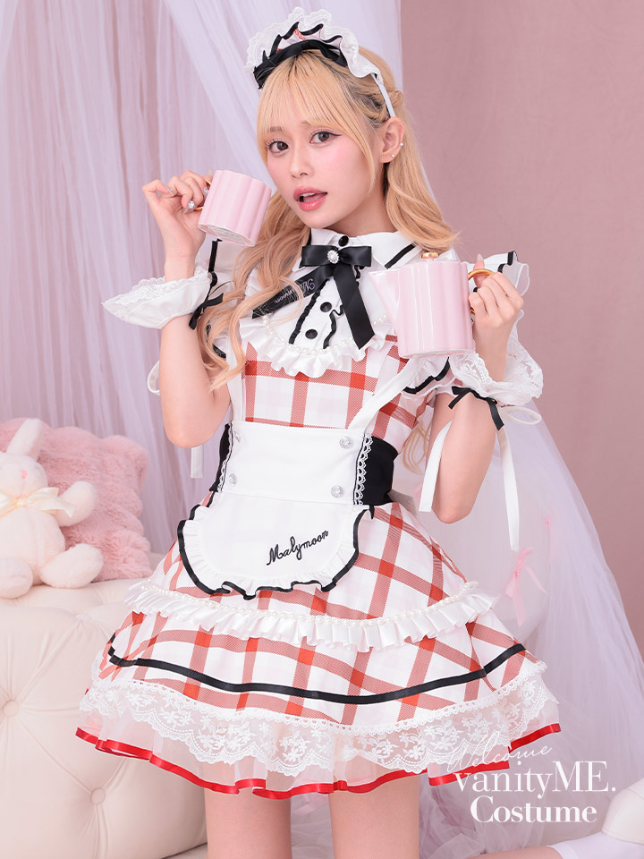 【7点セット】Malymoon マリームーン シャーベットチェックメイド [レッド] ml10251-2
