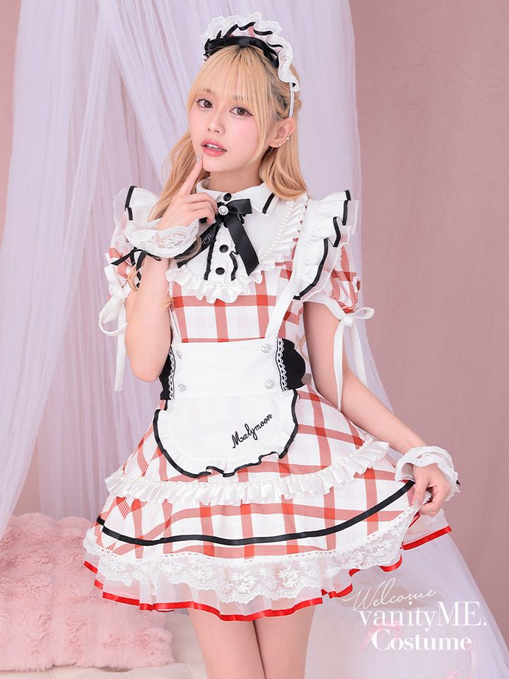 【7点セット】Malymoon マリームーン シャーベットチェックメイド [レッド] ml10251-2