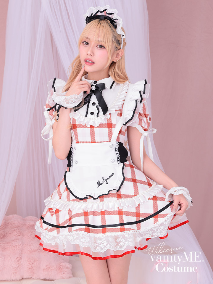 【7点セット】Malymoon マリームーン シャーベットチェックメイド [レッド] ml10251-2