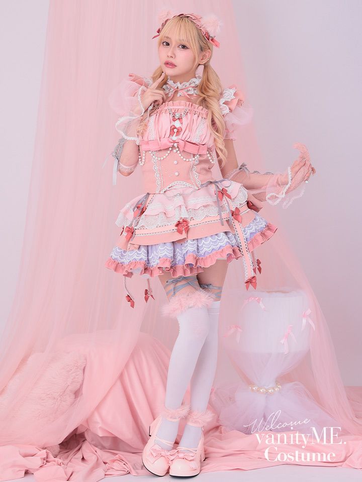 【10点セット】Malymoon マリームーン ロココフィーユキャットドレス [ピンク] ml10253-1