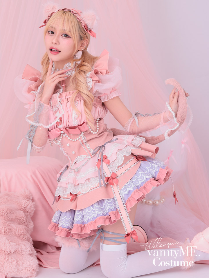 【10点セット】Malymoon マリームーン ロココフィーユキャットドレス [ピンク] ml10253-1