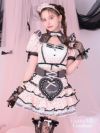 【12点セット】vanityME. × Malymoon ベイビーフリルドットメイド [ブラック×ピンク] mlcs25040-1