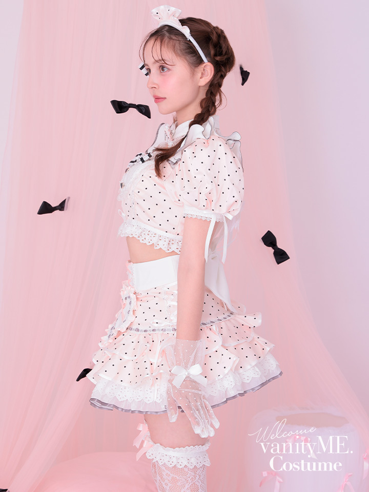 【12点セット】vanityME. × Malymoon ベイビーフリルドットメイド [ホワイト×ピンク] mlcs25040-2