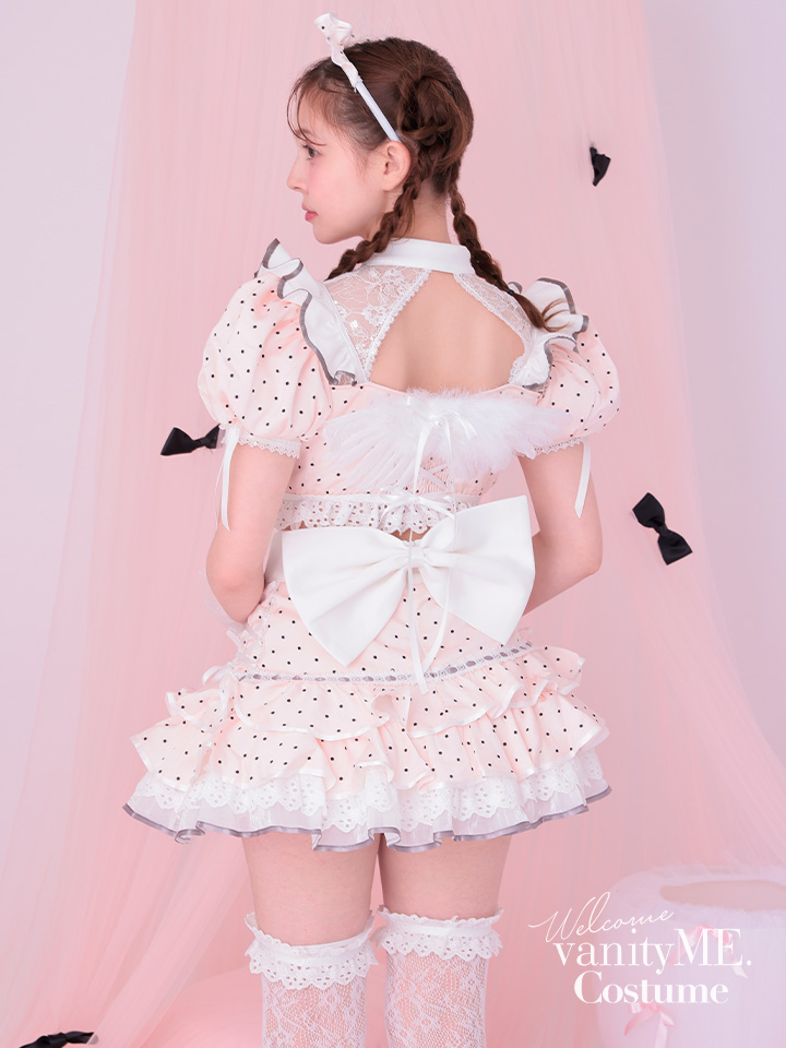 【12点セット】vanityME. × Malymoon ベイビーフリルドットメイド [ホワイト×ピンク] mlcs25040-2