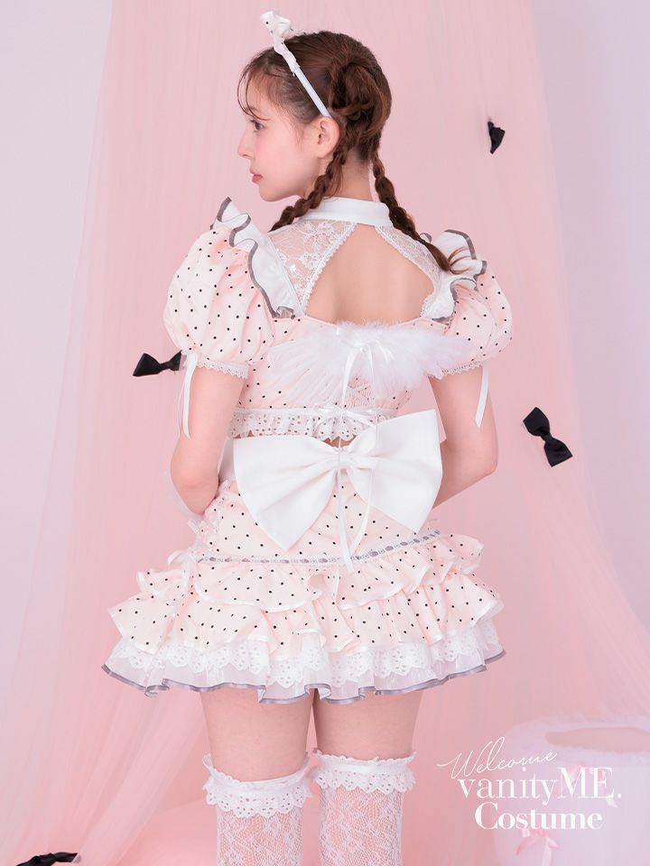 【12点セット】vanityME. × Malymoon ベイビーフリルドットメイド [ホワイト×ピンク] mlcs25040-2
