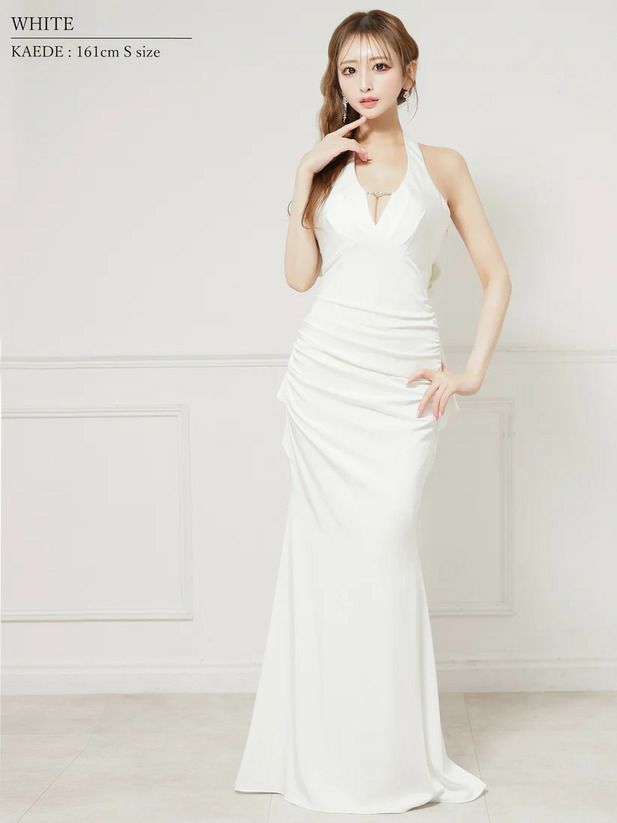 AngelR エンジェルアール バストタックバックオープンリボンデザインマーメイドタイトロングドレス ar25233-ks