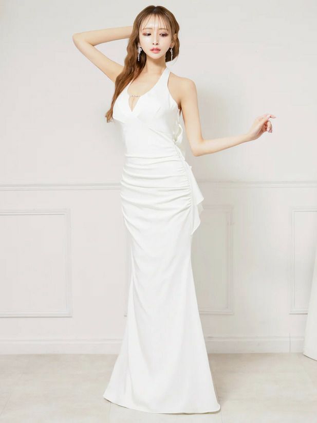 AngelR エンジェルアール バストタックバックオープンリボンデザインマーメイドタイトロングドレス ar25233-ks