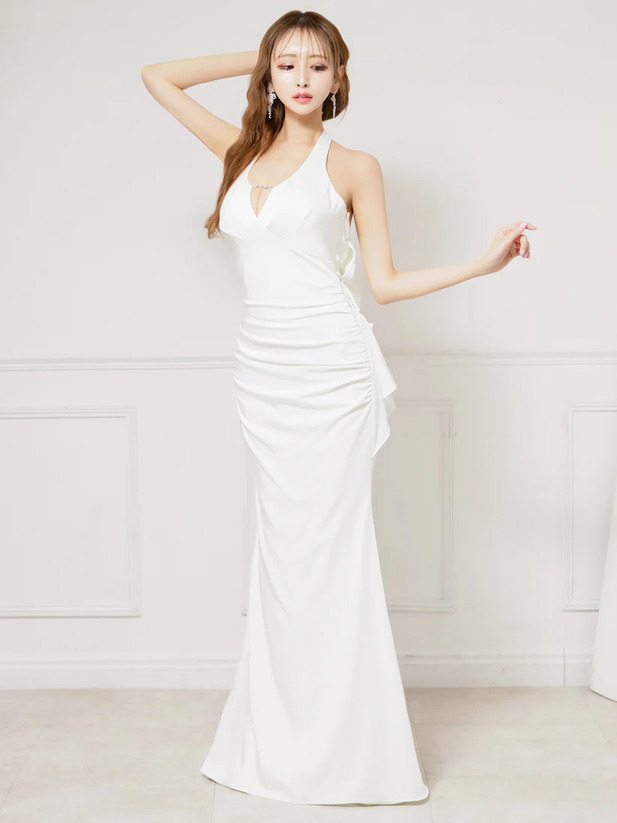 AngelR エンジェルアール バストタックバックオープンリボンデザインマーメイドタイトロングドレス ar25233-ks