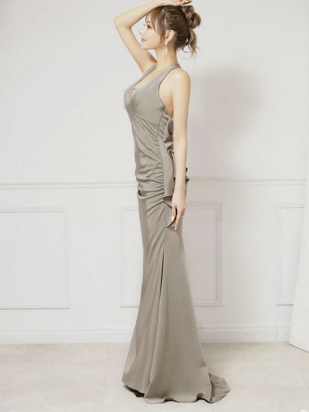 AngelR エンジェルアール バストタックバックオープンリボンデザインマーメイドタイトロングドレス ar25233-ks