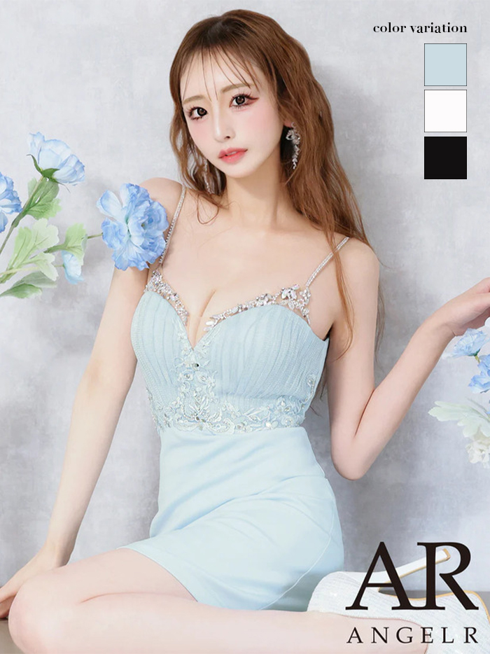 AngelR エンジェルアール フロントメッシュビジュータイトマイクロミニドレスar25330