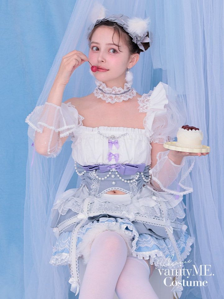 【10点セット】Malymoon マリームーン ロココフィーユキャットドレス [ブルー] ml10253-2