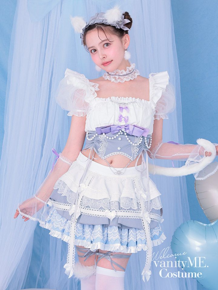 【10点セット】Malymoon マリームーン ロココフィーユキャットドレス [ブルー] ml10253-2