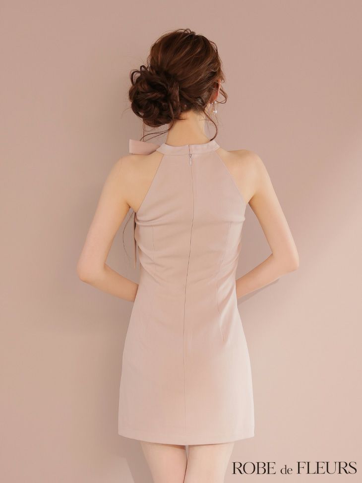 ROBE de FLEURS ローブドフルール 2wayネックリボンバストジップミニキャバドレス fm4111-c