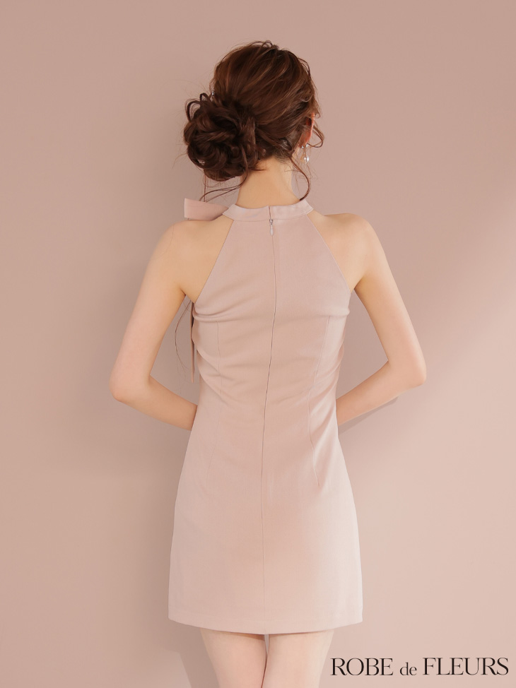 ROBE de FLEURS ローブドフルール 2wayネックリボンバストジップミニキャバドレス fm4111-c