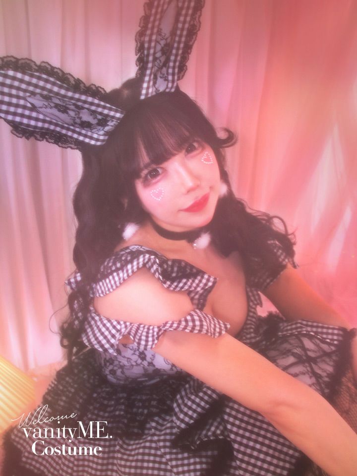 【4点セット】いたずらうさぎのギンガムチェックドレス ブラック vcsbn-250219-2