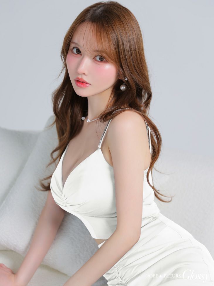 Glossy ローブドフルールグロッシー サテンレースマーメイドセットアップロングキャバドレス gl4110