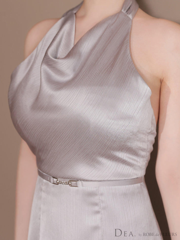 DEA. ディア バイ ローブドフルール サテンドレープホルターネックベルトミニキャバドレス de3376-c