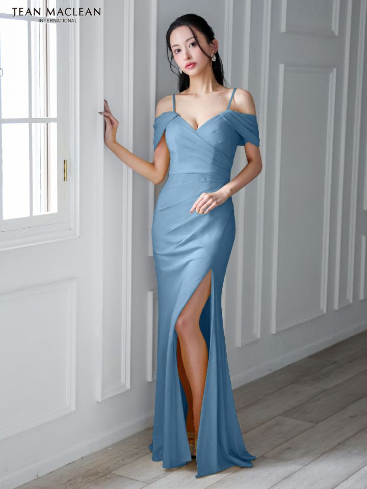 JEAN MACLEAN ジャンマクレーン シンプル/ワンカラー/オフショル/ストレッチ/タイト ロングドレス ja51860-c