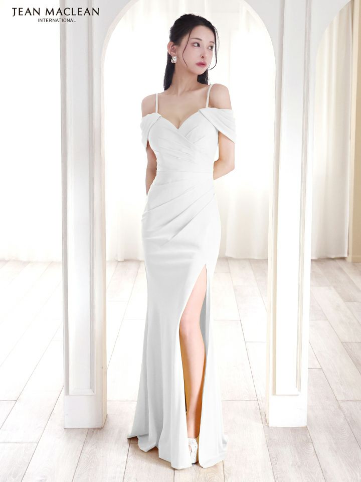 JEAN MACLEAN ジャンマクレーン シンプル/ワンカラー/オフショル/ストレッチ/タイト ロングドレス ja51860-c