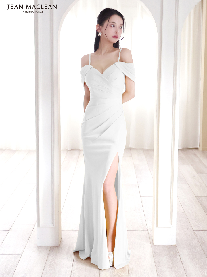 JEAN MACLEAN ジャンマクレーン シンプル/ワンカラー/オフショル/ストレッチ/タイト ロングドレス ja51860-c