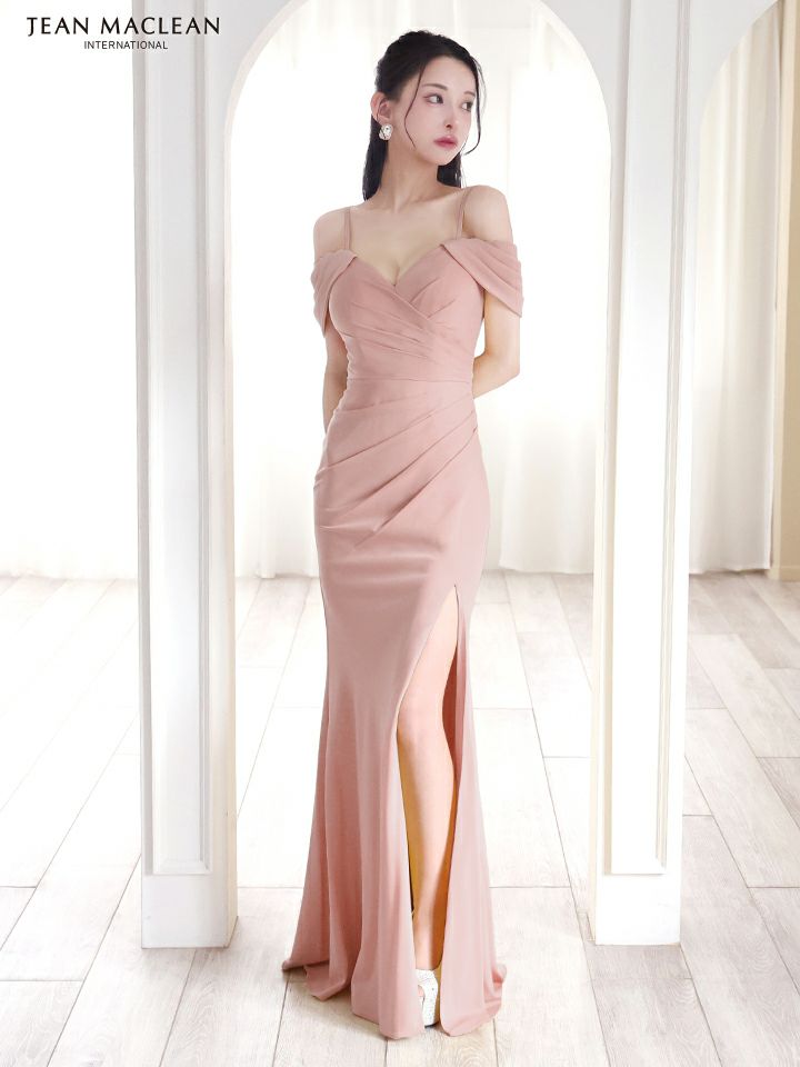 JEAN MACLEAN ジャンマクレーン シンプル/ワンカラー/オフショル/ストレッチ/タイト ロングドレス ja51860-c