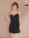 ROBE de FLEURS ローブドフルール スパンコールシフォンリボンセットアップミニキャバドレス fm3464-c