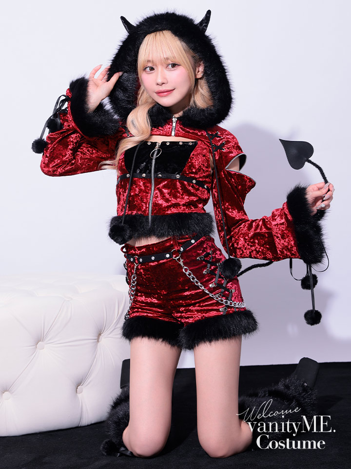 【5点セット】Malymoon マリームーン スタッズオンフーディーデビル [レッド] mlcs2510282-1