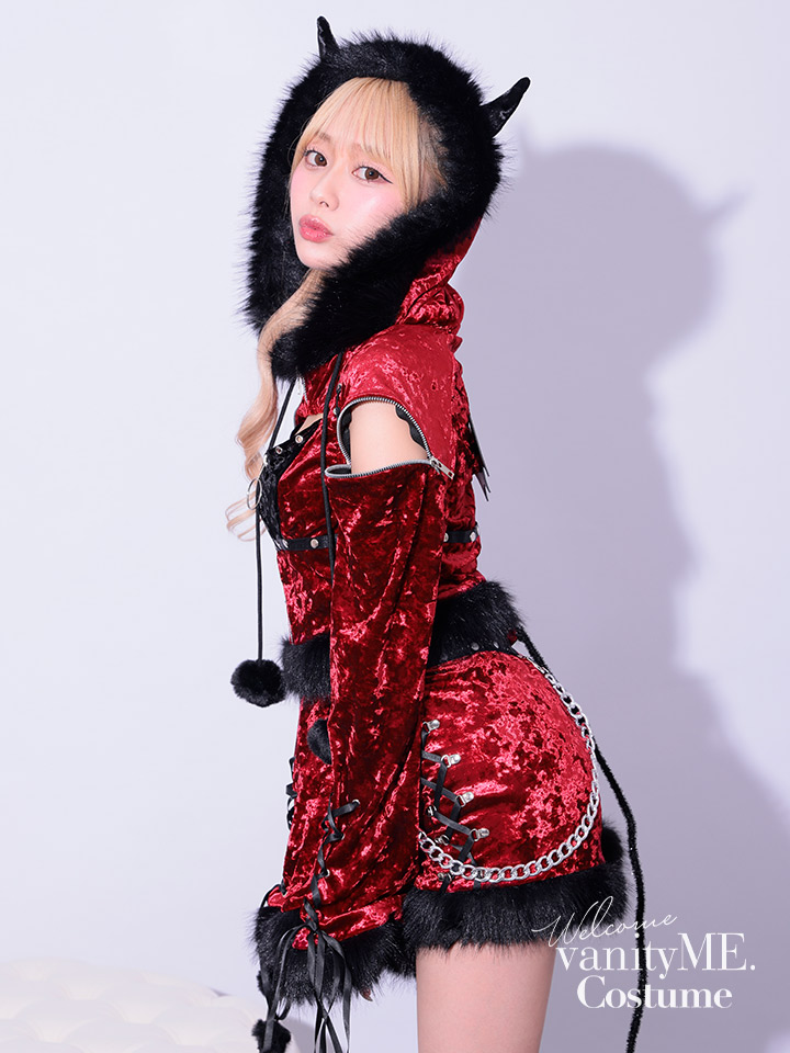 【5点セット】Malymoon マリームーン スタッズオンフーディーデビル [レッド] mlcs2510282-1