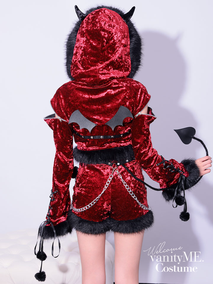 【5点セット】Malymoon マリームーン スタッズオンフーディーデビル [レッド] mlcs2510282-1