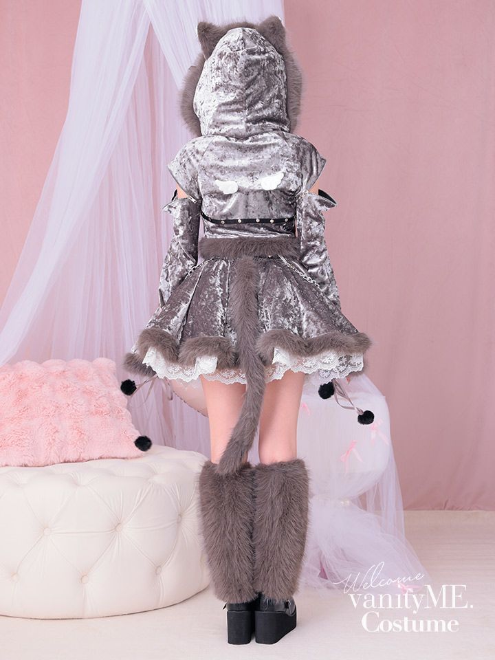 【6点セット】Malymoon マリームーン スタッズオンフーディーキャット [グレー] mlcs2510282-2