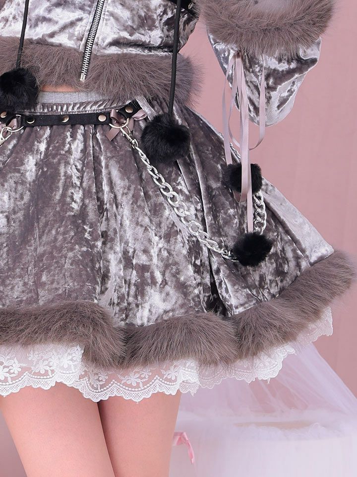 【6点セット】Malymoon マリームーン スタッズオンフーディーキャット [グレー] mlcs2510282-2