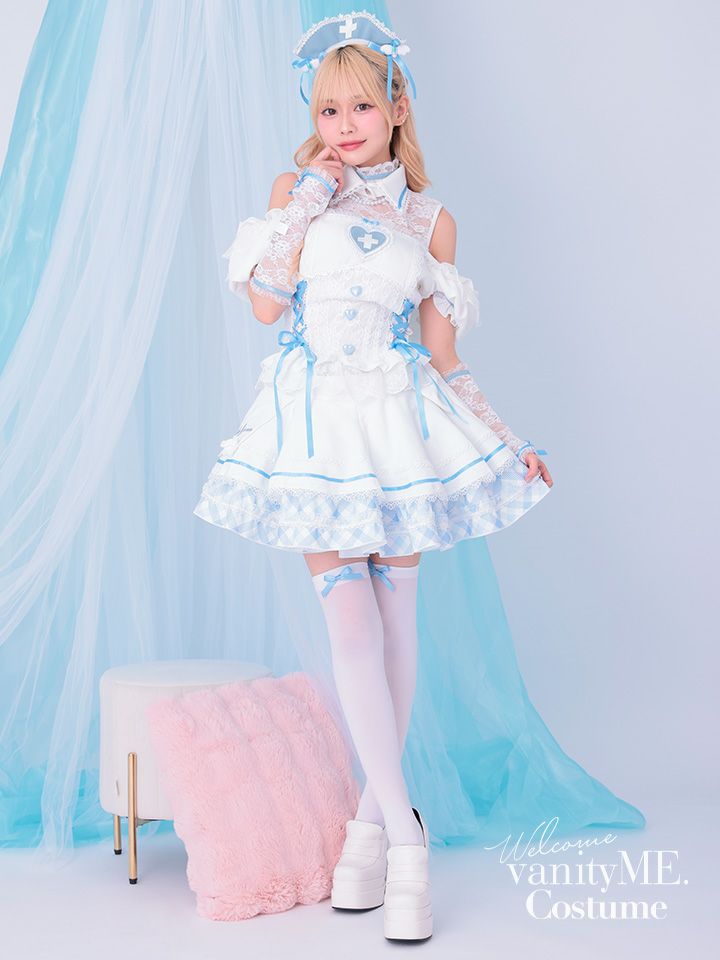 【9点セット】Malymoon マリームーン ジェラートチェックナース [ブルー] ml10255-1