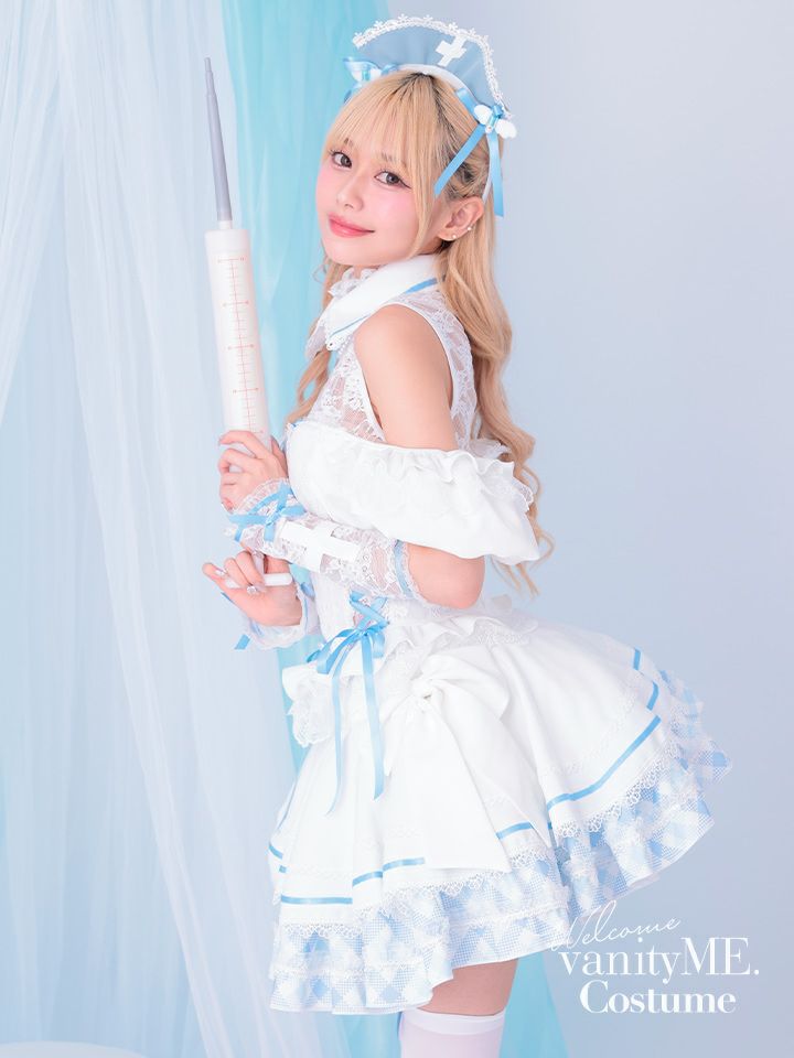 【9点セット】Malymoon マリームーン ジェラートチェックナース [ブルー] ml10255-1