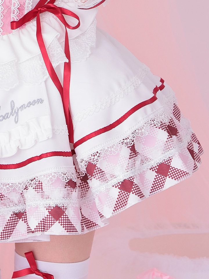 【9点セット】Malymoon マリームーン ジェラートチェックナース [レッド] ml10255-2