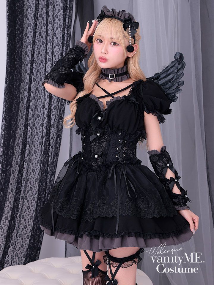 【7点セット】Malymoon マリームーン ゴシックドールエンジェル [ブラック] ml10249-2