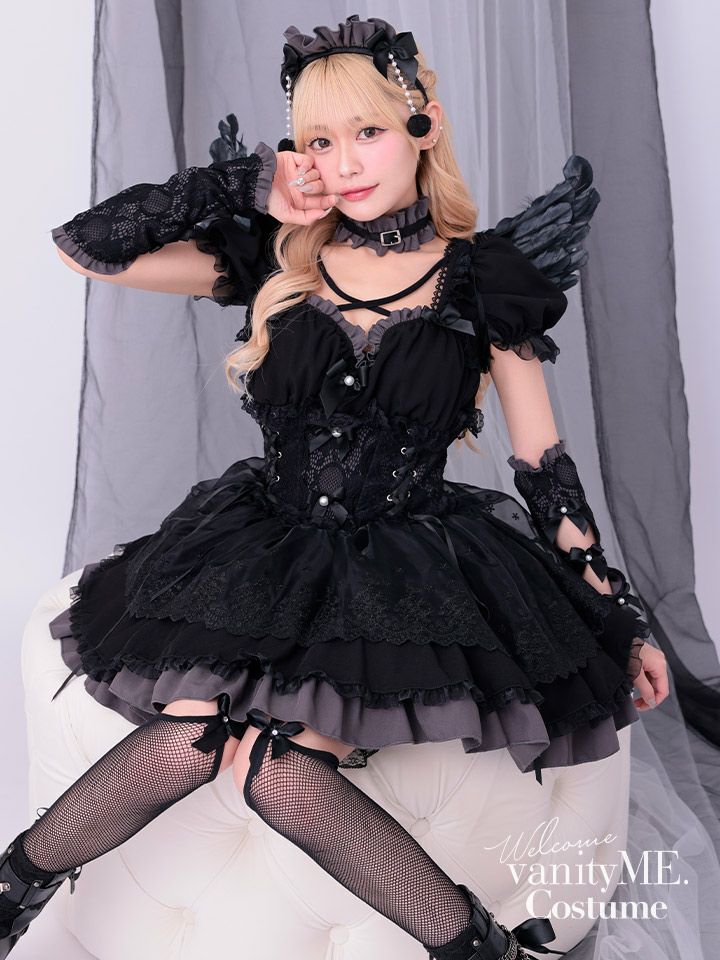 【7点セット】Malymoon マリームーン ゴシックドールエンジェル [ブラック] ml10249-2