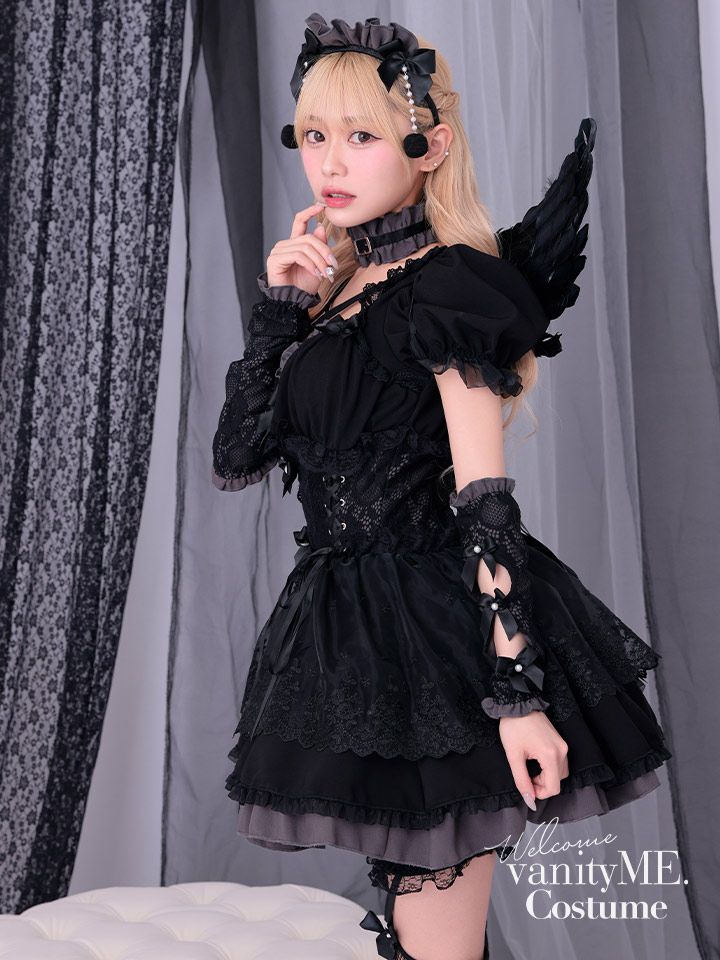 【7点セット】Malymoon マリームーン ゴシックドールエンジェル [ブラック] ml10249-2
