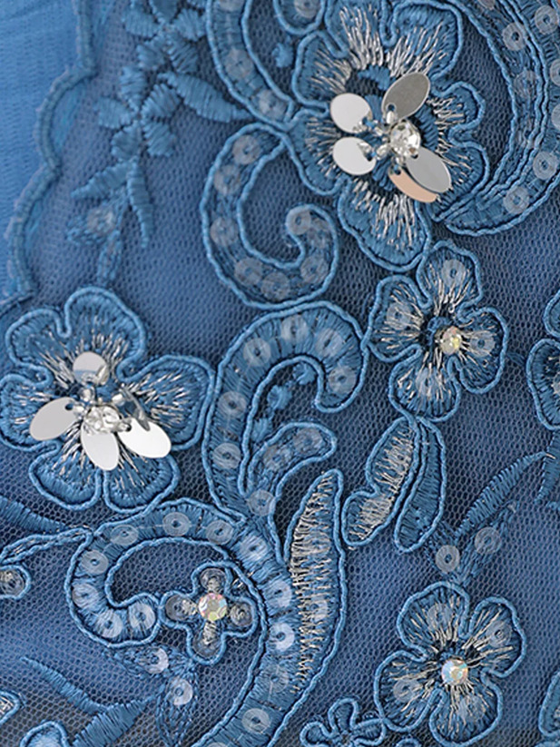 AngelR エンジェルアール ホルターネックフラワーレースビジューパールチェーンメッシュバストカットタイトマイクロミニドレス ar25336